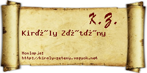 Király Zétény névjegykártya