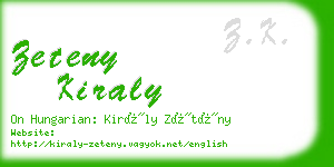 zeteny kiraly business card